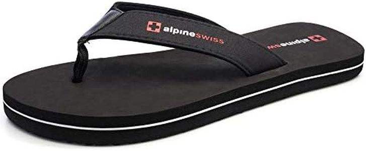 Alpine Swiss Mens Flip Flops | Lightweight Thong Sandals | Beach Sandals with EVA Sole for Comfort | Stylish Durable Flip Flops for Men Perfect for Casual Wear, Pool, and Outdoor Activities OS BLK 15