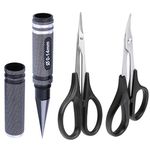 Hobbypark RC Body Reamer Hole Puncher & Curved Scissors and Straight Scissors Set for RC Car Body Shell Lexan Plastic Universal Tools (3-Pack)