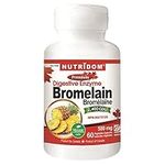 Nutridom Bromelain Digestive Enzyme Pineapple Supplements, 2400 GDU/g, 500 mg, Supports Healthy Digestion, Non-GMO, Vegan, Free of Gluten, Soy & Dairy (60 Vegetable Capsules)