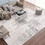 Calore Area Rugs for Living Room/Bedroom/Dining Room, Rugs Mordern Soft Abstract Distressed，Medium Pile Carpet Floor Mat (6.5 x 8.2 ft, Gray/Beige/Grey)