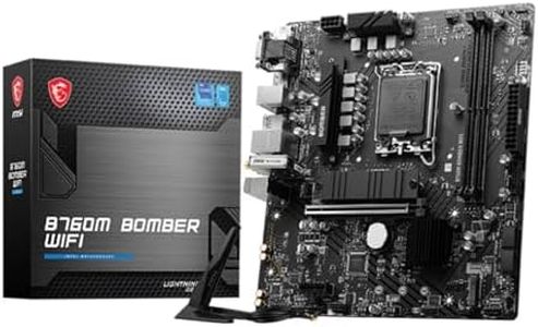 MSI B760M Bomber WiFi Motherboard, Micro-ATX - Supports 14th/13th/12th Gen Intel Core Processors, LGA 1700 - DDR5 Memory Boost 6400MHz/MAX, PCIe 4.0 x16 Slot, M.2 Gen4 Slot