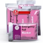 5-Pack Emergency Foil Blanket - Large Silver Thermal Sheet for Outdoor Camping, Hiking, Survival Heated Blanket Ideal for Car First Aid Kit & Hiking Essentials