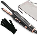 SAOSA Pencil Hair Straighteners for Short Hair, 0.3-Inch Mini Hair Straightener with 9 Temp Settings(90°C-220°C), Dual Voltage Mini Curler for Pixie Cut, Bangs, Edges, Curling, Gift with Pouch & Glove
