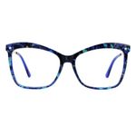 Zeelool Stylish Oversized Butterfly Eyeglasses for Women Isaebella FP0044-19 Blue-Tortoise