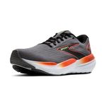 BROOKS Men's Glycerin 21 Running Shoe, Grey Mandarin/Red Green, 13 UK