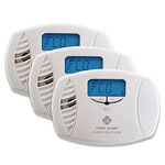 First Alert CO615 Dual Power Carbon Monoxide Plug-in Alarm with Battery Backup and Digital Display (3 Pack)