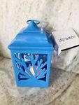New Plastic LED Blue Lantern W/Flickering Effect/On/Off Switch. By Greenbrier-7”