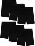 BOOPH Girls Dance Shorts Breathable Bike Shorts for Sports Play Underdress 2-10Y, Black 6 Pack, 8-10 Years