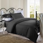 LINENWALAS Cotton Linen Single Size Duvet with Stripe Duvet Cover, All Season 5 Star Hotel Duvet/AC Comforter with Stripes Duvet Cover (60x90 inch, Squirrel Grey)