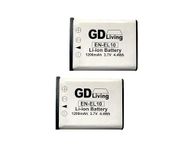 'GD Living' 2-Pack Replacement Battery for Nikon EN-EL10 Olympus LI-40B / LI-42B Stylus 1070/1200 / 7000/7010 / 7020/7030 / 7040 Fuji NP-45 / NP-45A Pentax D-Li63 Kodak KLIC-7006