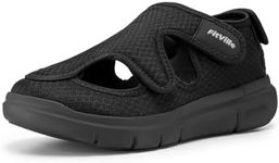 FitVille Diabetic Sandals for Women Arch Support Extra Wide Shoes Walking Sandals with Adjustable Strap Wide Width Slippers for Plantar Fasciitis