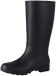 Asgard Women’s Tall Rain Boots Waterproof Knee High Rainboots Rubber Garden Boots, Matte Black, 41