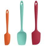 U-Taste Silicone Baking Spatula Set: 600ºF High Heat Resistant, BPA-Free Flexible Rubber Kitchen Cooking Mixing Scraper, Dishwasher SafeSeamless Utensil for Nonstick Cookware Set of 3 (Multicolors)