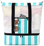 Bluboon Mesh Beach Tote Bag with Co
