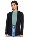 Max Women's Polyester Blend Casual Shrug Sweater (SHRUG2602_Black_XL), Open Neck