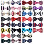 BIPY 30pcs Dog Bow Ties Dogs Collar Bowties Adjustable Pet Charms for Small Medium Puppy Cat Kitten Party Festival Birthday Gift Wedding Assorted Doggies Grooming Supplies Accessories