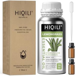 HIQILI Lemongrass Essential Oil,Natural Pure Lemongrass Oil for Diffuser Skin Massage-16Oz