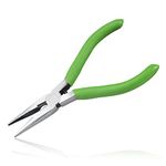 LEONTOOL Long Nose Pliers with Wire Cutter 5-Inch Long Needle Nose Pliers with Small Serrated Jaws Wire Cutter Pliers Chain Nose Pliers Long Nose Pliers