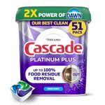 Cascade Platinum Plus Dishwasher Detergent Pods, Dish Detergent Soap, Fresh Scent, 51 Count