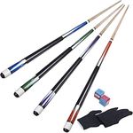 Horse Pool Cue Sticks Set of 4, 58 Inch Billiard Cue Pool Cue Sticks, 13 mm Tips for Billiard Table Sport