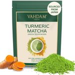 VAHDAM, Japanese Turmeric Matcha Green Tea Powder (100g) Sourced from Japan | With Curcumin - Pure Japanese Matcha Powder With Indian Turmeric Powder | Delicious Matcha Latte & Smoothies