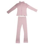 LIUHUO Figure Skating Pants Jackets Sets Girls Women Comfortable Training Wear Skating Coat with Crystals…, Pink, 140