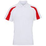 AWDis Cool Contrast Polo Arctic White/Fire Red