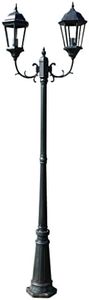 'vidaXL 2-Armed Decorative Garden Post Light | Aluminium & Glass Material | 230cm Height | Outdoor Lighting for Gardens and Patios'