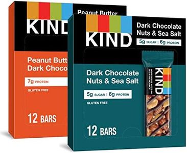 KIND Bars, Variety Pack, Dark Chocolate Nuts & Sea Salt, Peanut Butter Dark Chocolate, Healthy Snacks, Gluten Free, 24 Count