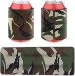 Desing Wish 12oz Standard Can Cooler Sleeve Cover Non-Slip Drinks Cans/Bottles/Cups Sleeves Holder Strong Spring Slap Band Wrap for Beer/Soda/Ice Beverage 12oz and Above - 3 Pack (Camouflage)