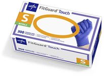 FitGuard Touch Powder Free Nitrile Exam Gloves, Size Small. Box of 300