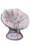 Signature Homes and Gardens SH&G Rattan Papasan 360 Swivel Chair with Cushion | Garden & Patio Papasan/Moon Chair | Indoor/Outdoor Rattan Furniture