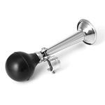 Bike Metal Air Horn, Bicycle Bells with Rubber Squeeze, Bike Accessory for Kids Bike, Vehicles, Golf Carts, 7 Inches (Silver)