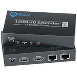 PWAY HDMI Extender 492ft/150M HDMI Ethernet Splitter 1 in 2 Out RJ45 to HDMI Over Cat5e/Cat6 Cable Transmission 1080p 3D HDCP Infinite Cascade