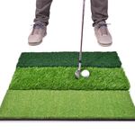 GoSports Tri-Turf XL Golf Practice Hitting Mat, Huge 24 Inch x 24 Inch for Optimal Practice