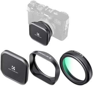 K&F Concept (Black Frame) MC UV Filter + Metal Square Hood + Magnetic Lens Cap Kits for Fujifilm X100 Series Accessories (X100, X100S, X100F, X100T, X100V, X100VI)-28 Multi-Coatings, HD Waterproof