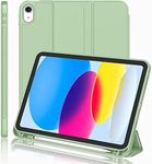 Oaky Smart Case for iPad 10th Generation 10.9 inch 2022 PU Lather Pencil Holder, Trifold Stand, Auto Wake/Sleep, Soft TPU Back Case Cover - Green