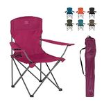 Highlander Camping Chair - Compact & Lightweight Folding Chair, 2.2kg, Portable Chair for Outdoors, Durable Steel Frame Arm Chair with Cup Holder