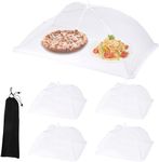 Pobuu Food Cover Food Tent Set,5 Pack 1 Extra Large (40 x 24 in) & 4 Standard (17 x 17 in) Collapsible Reusable Food Covers for Outdoors Mesh Scree,Camping, Picnic Pool Party Supplies