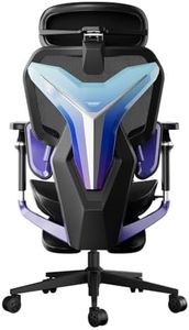 AutoFull G7 Ergonomic Gaming Chair Office Chair, 3-Zone Dynamic Lumbar Support, 360° Armrests, CloudTech Mesh, 140° Recline, Footrest, Detachable Back Armor, Desk Chair for Office & Gaming, Purple