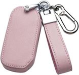 ontto Leather Car Key fob Cover fit for Kia Sportage R Ray Sorento Soul Telluride SX Cerato 2020 K5 K8 2022 Keyless Entry Key case Key Holder Shell Bag Keychain Keyring Accessories 3 Buttons Pink B