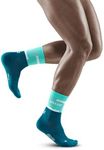 CEP Men’s Mid Cut Running Socks 4.0 | Performance Crew Cut Compression Sock, Ocean/Petrol, Men, V