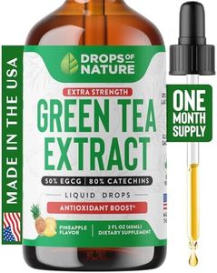 Green Tea 2500mg 10:1 Extract 50% EGCG - Green Tea Liquid Drops - Vegan, 4X More Powerful than Pills & Capsules - 2oz Antioxidant & Immune Supplement - Skin, Heart Support, Brain Health & Memory Boost