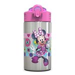 Zak Designs MMOW-S733-B Disney Water Bottles, 15.5. oz, Minnies Happy Helpers SS