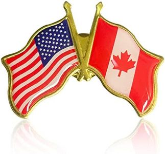 2-Pack Friendship Canada American Flag Lapel pins Bulk Metal United States US USA CA Candian Pins Souvenir Series Gifts