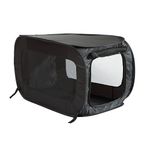 Beatrice Home Fashions Portable, Collapsible, Pop Up Kennel Travel Cat and Dog Crate, 32.5" L x 19.5" W x 19.5" H, Black