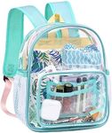 BYXEPA Clear Mini Backpack Stadium Approved TPU 12X12X6 Duty Transparent Backpacks Book Bag with Reinforced Strap for Teens Girls Women Concerts, Sporting Event, Work, School, Security-Mintgreen