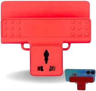 Wall Mount Hanging,Portable,All Types of Chargers Supported Mobile Charging Holder for Mobile,Powerbank,Smartphone,Mp3 Player Fix in Switchboard Plug & Charge (Red)