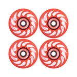 Rollerex Phaser 92A 54mm Skateboard Wheels (Rocket Red (w/Bearings, spacers and washers), 54mm)