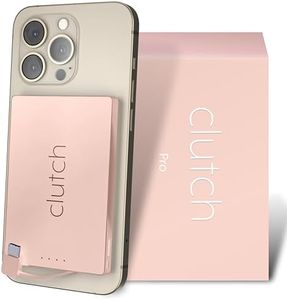 Clutch - Pro USB-C Portable Charger - Compatible with iPhone 15, 16 & Android Devices - Power Bank Magnetic Battery - TSA Travel Approved - USB Rechargeable - Built-in Cable - 5000 mAh - 3.7oz - Pink